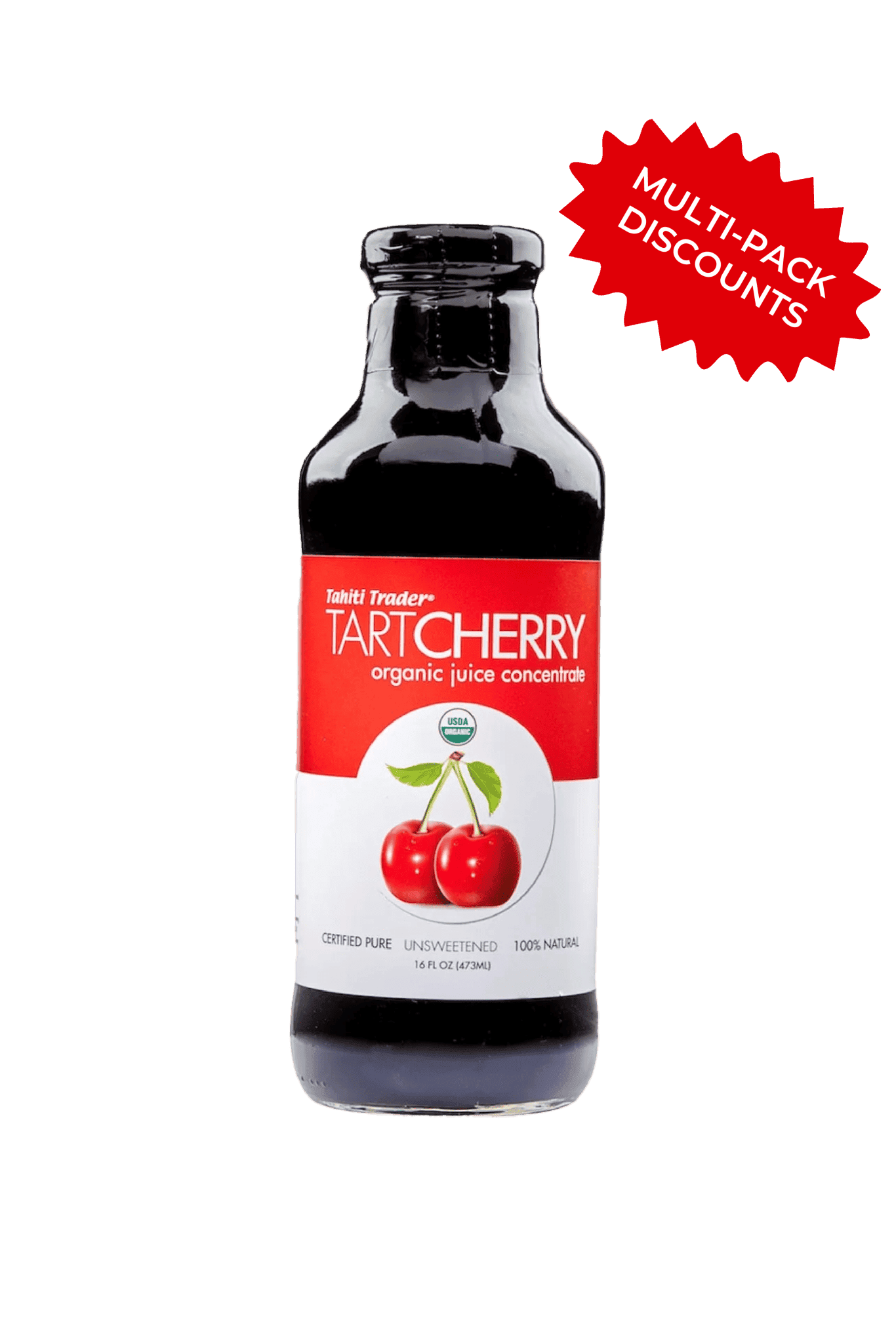 16 oz Tahiti Trader Tart Cherry ~ Organic Juice Concentrate - Tahiti Trader